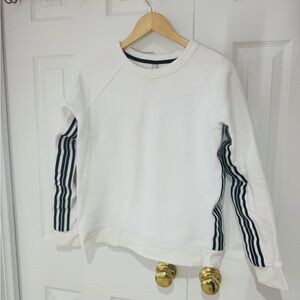 Small Tall Athleta White Sweatshirt with Black Stripe Detail